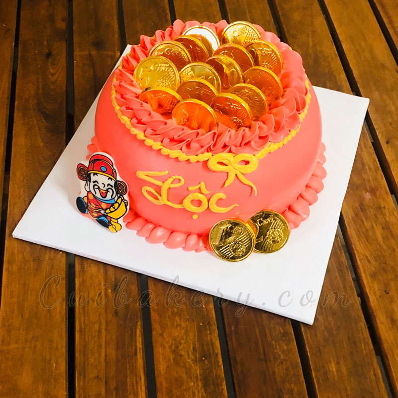 Mẫu bánh kem hũ vàng - MHV002