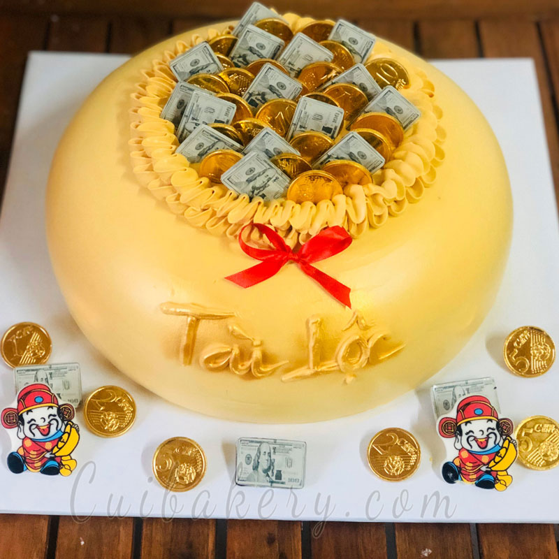 Mẫu bánh kem hũ vàng - MHV006